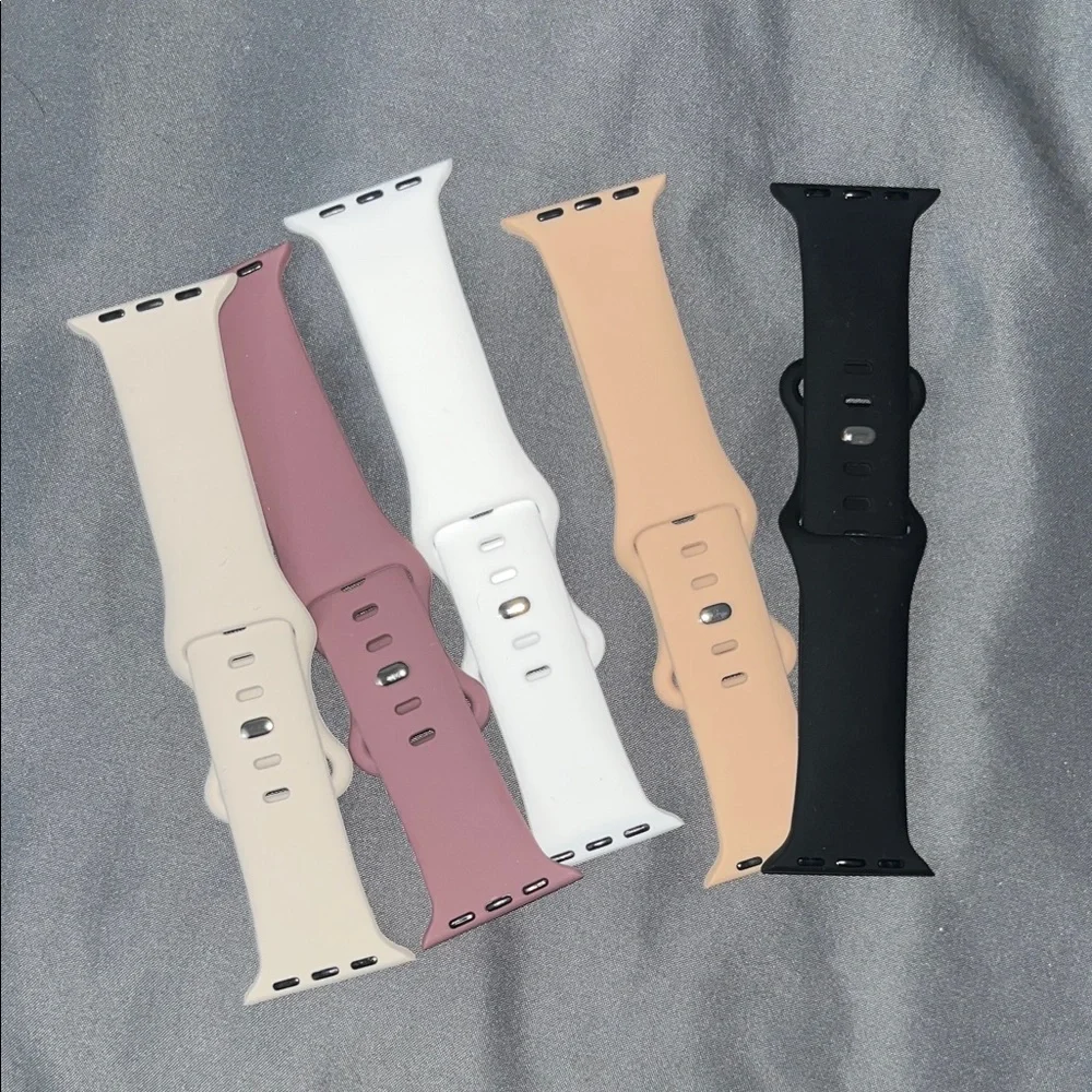 Stylish Silicone Watch Bands - Black, White, Pink, Tan
